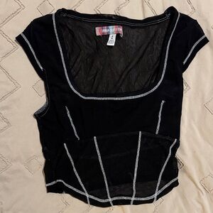 Urban Outfitters Black Mesh Crop Top
